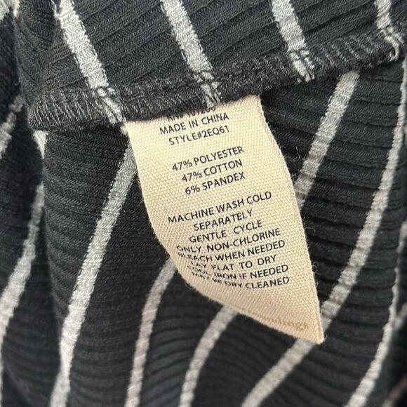 Soft Surroundings Black White Striped Asymmetrical Swing Maxi Dress XL Comfy - Picture 13 of 16